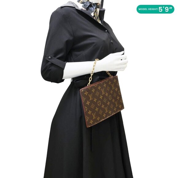 Louis Vuitton  Legacy Monogram Canvas Chain Clutch Brown - Picture 2 of 13